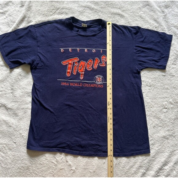 Detroit Tigers Vintage 1984 World Series Champions T-Shirt Medium/Large 80's - Picture 9 of 10